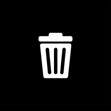 Recycle Bin Icon On Black Background. Black Flat Style Vector Illustration. Stock Illustration