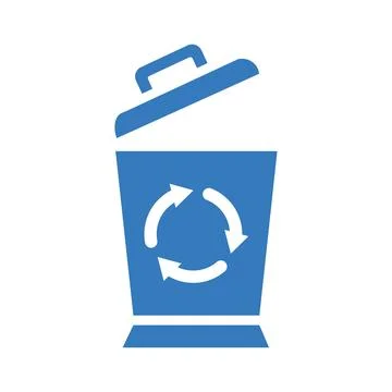Recycle bin icon / blue vector Ilustración de archivo