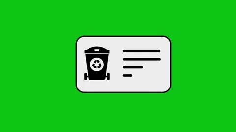 Recycle bin icon with checklist appearing on light grey rectangle against g.. Stock Footage 346496750