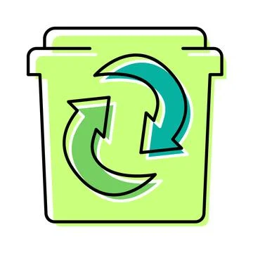 Recycle bin icon with circular arrows for recycling Stock Illustration