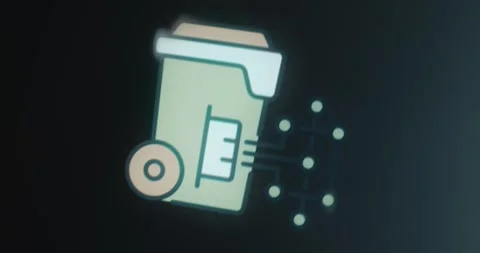 Recycle bin icon for digital interfaces Stock Footage 314731717