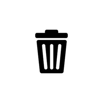 Recycle Bin Icon In Flat Style Vector For Apps, UI, Websites. Black Icon Vector Stock Illustration