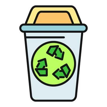 Recycle bin icon with green arrows symbol Stock Illustration