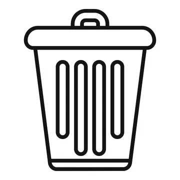 Recycle bin icon outline vector. Web interface Stock Illustration
