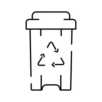 Recycle bin icon representing environmental sustainability and waste manageme Stock Illustration