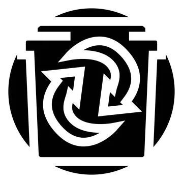 Recycle bin icon with rotating arrows symbol Stock Illustration