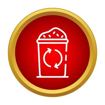 Recycle bin icon with rotating arrows showing sustainability Stock Illustration