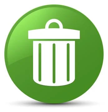 Recycle bin icon soft green round button Stock Illustration
