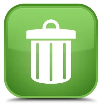 Recycle bin icon special soft green square button Stock Illustration