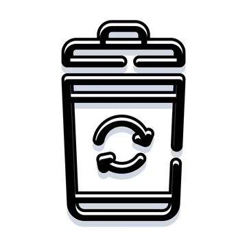 Recycle bin icon with sustainability concept Stock Illustration