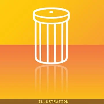 Recycle bin icon symbol Flat modern web design with reflection and space for you Stock Illustration