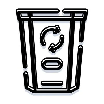 Recycle bin icon symbolizing waste management and sustainability Stock Illustration