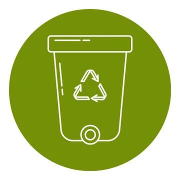 Recycle bin icon in thin line style. Stock Illustration