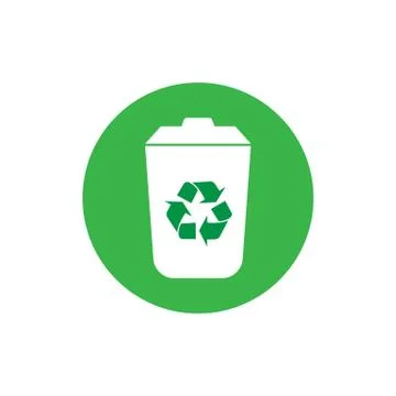 Recycle bin icon. Vector illustration, flat design. Stock Illustration