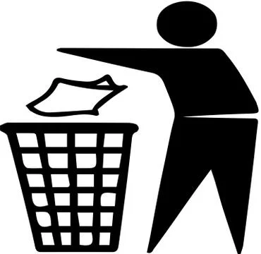 Recycle bin icon on white background Stock Illustration