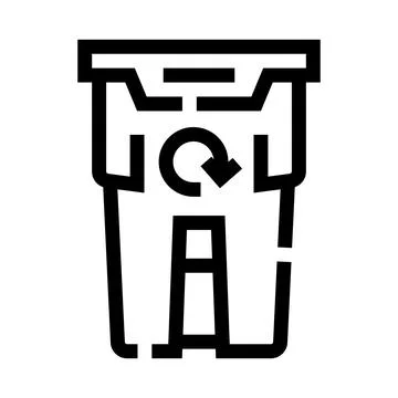 Recycle bin line drawing for waste separation Stock Illustration
