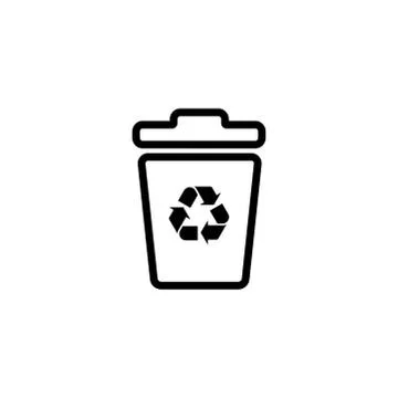 Recycle Bin Line Icon In Flat Style Vector For Apps, UI, Websites. Black Icon Stock Illustration