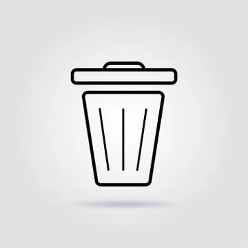 Recycle bin line icon on gray background with soft shadow イラスト素材
