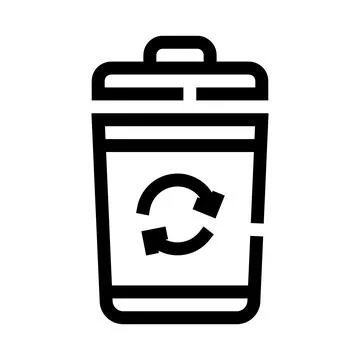 Recycle bin line icon representing environmental sustainability Stock Illustration