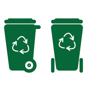 Recycle bin with logo vector Stock Illustration