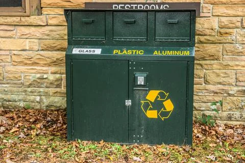 Recycle bin at the park Stock Photos