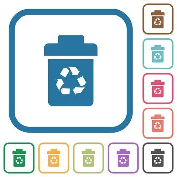 Recycle bin simple icons Stock Illustration