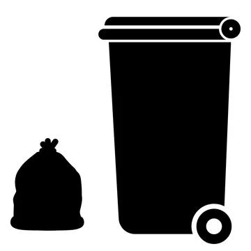 Recycle bin trash on white background. garbage sign. wheelie bin symbol. Stock Illustration