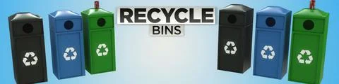 Recycle Bins 3D Model