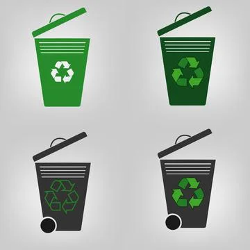 Recycle bins set Stock Illustration
