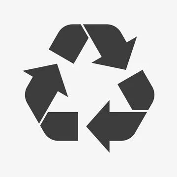 Recycle black icon vector. Eco recycling sign. Stock Illustration