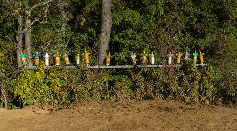 Recycle bottle decorations Stock Photos