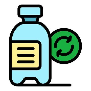 Recycle bottle icon vector flat 库存插图