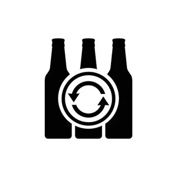 Recycle Bottle, Reuse Bottles Vector Icon Stock Illustration