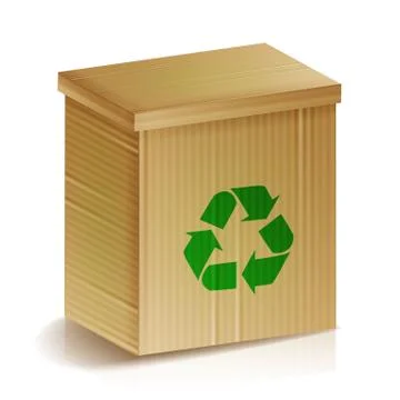 Recycle Box. Realistic Blank Ecologic Craft Package. Recycle Sign. Good For 库存插图