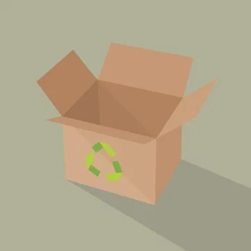 Recycle brown box packaging. vector illustration Stock Illustration