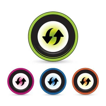 Recycle button icon set Stock Illustration