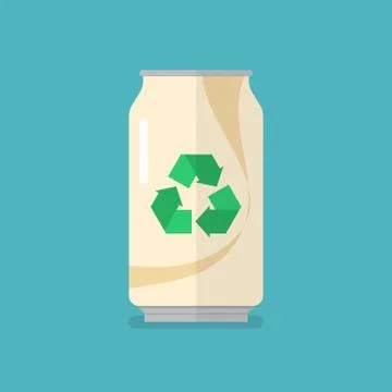 Recycle can flat icon Stock Illustration
