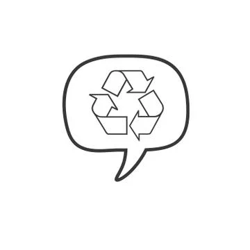 Recycle chat bubble icon design. Stock Vector illustration isolated on white  Stock Illustration