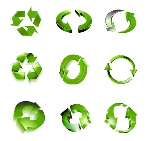 Recycle Circular Arrows Icon Set Illustrazione stock