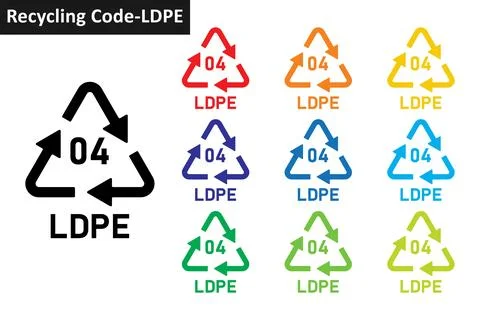 Recycle Code LDPE set 库存插图