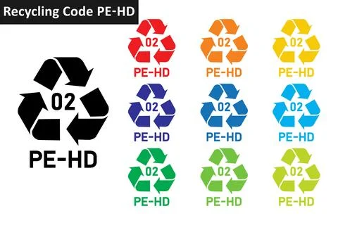 Recycle Code PE-HD set- mobius strip Stock Illustration