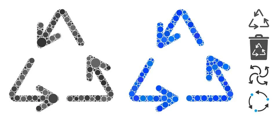 Recycle Composition Icon of Spheric Items Stock Illustration