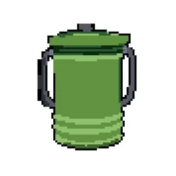 Recycle compost bin pixel art vector illustration Stock Illustration