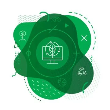Recycle computer icon on modern background Stock Illustration
