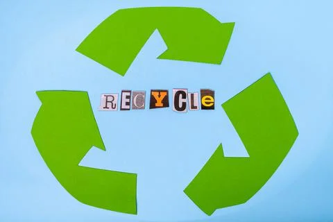 Recycle Concept. Creative scrapbooking and crafting. top view Stock Photos