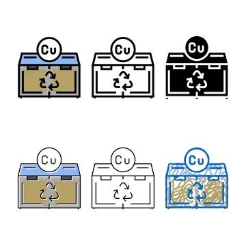 Recycle copper color forms icon vector Stock Illustration