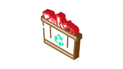 Recycle copper isometric icon animation Stock Footage 327293822