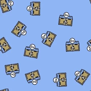 Recycle copper vector seamless pattern 스톡 일러스트
