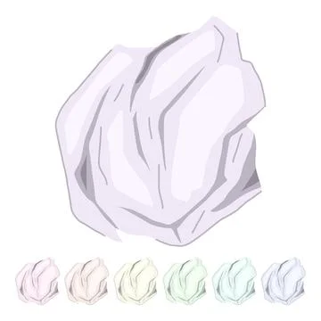 Recycle crumpled paper balls vector cartoon graphic Illustrazione stock