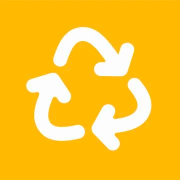 Recycle cycle vector symbol isolated on yellow background. Vector illustration Stock Illustration